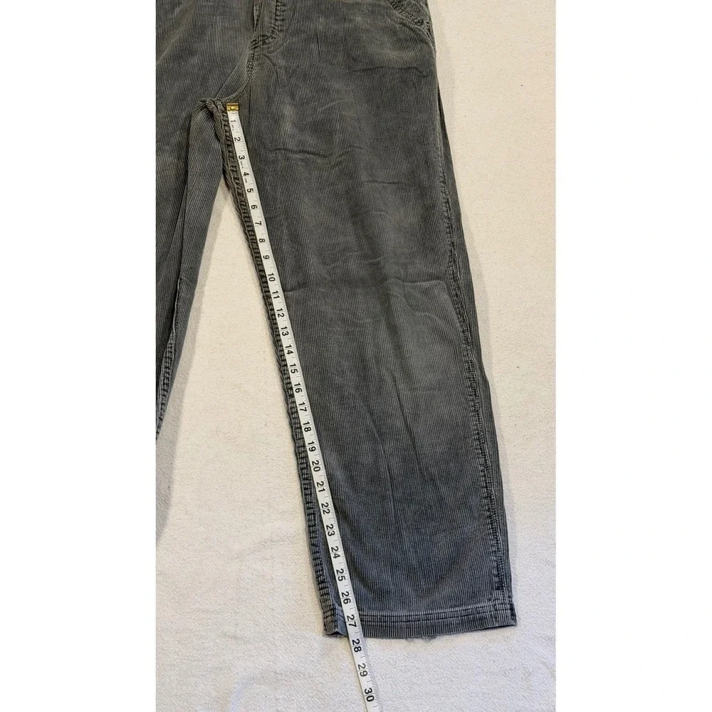Union‎ Bay Grey Corduroy Overalls Vintage Wide Leg Bib Adjustable Strap Y2K Med